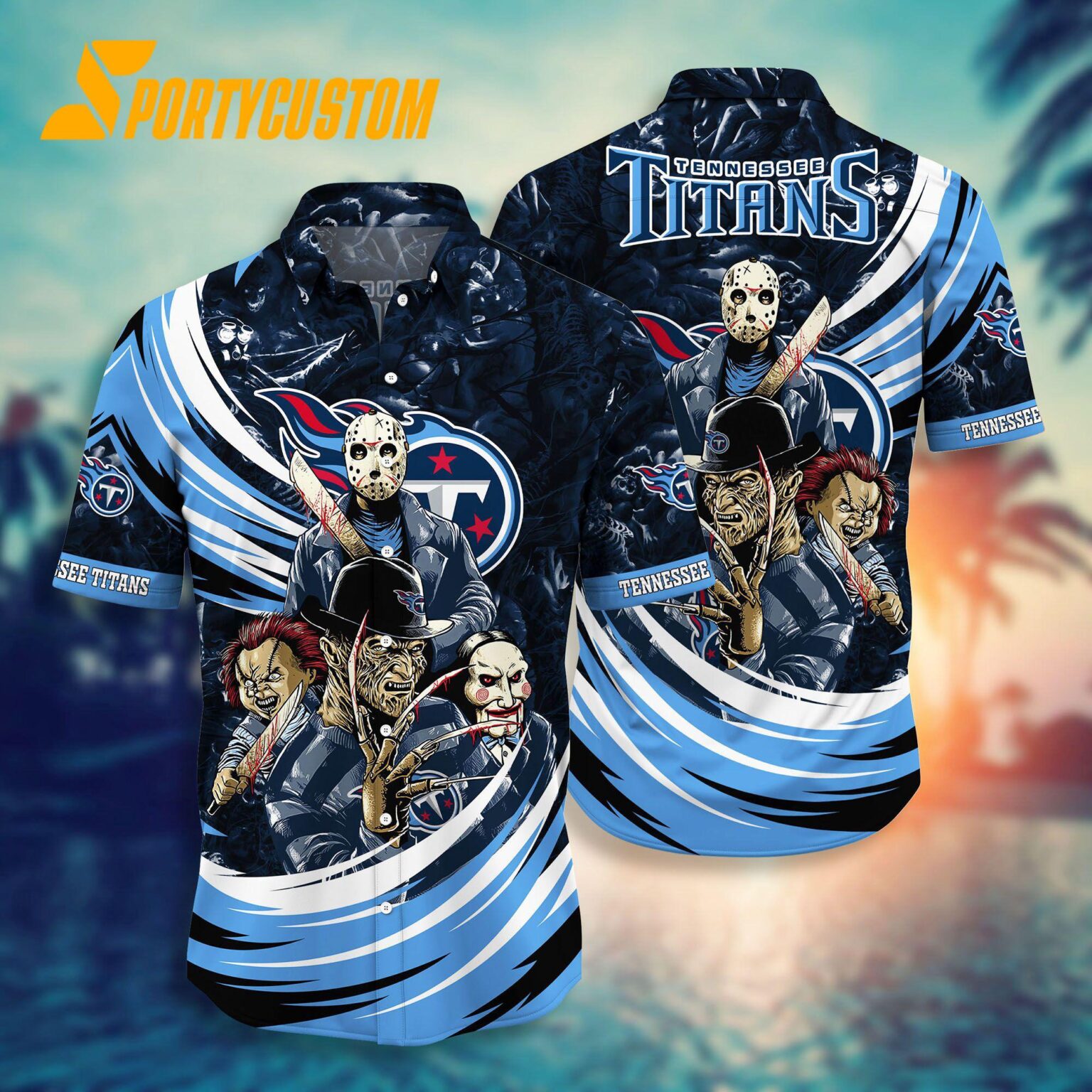 NFL Tennessee Titans Halloween Horror Movies Summer Hawaiian Shirts