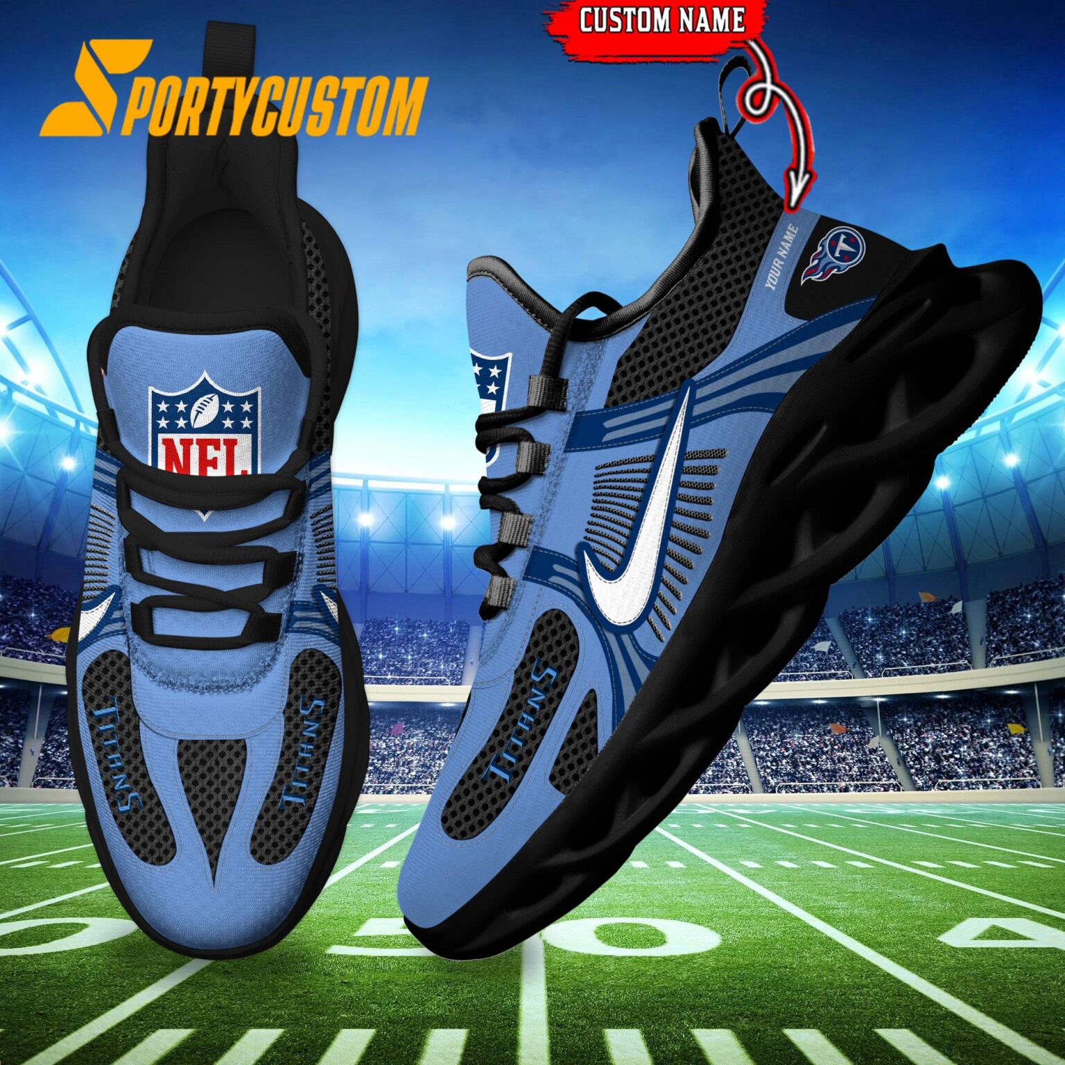 NFL Tennessee Titans Logo Football Team New Season Max Soul Shoes
