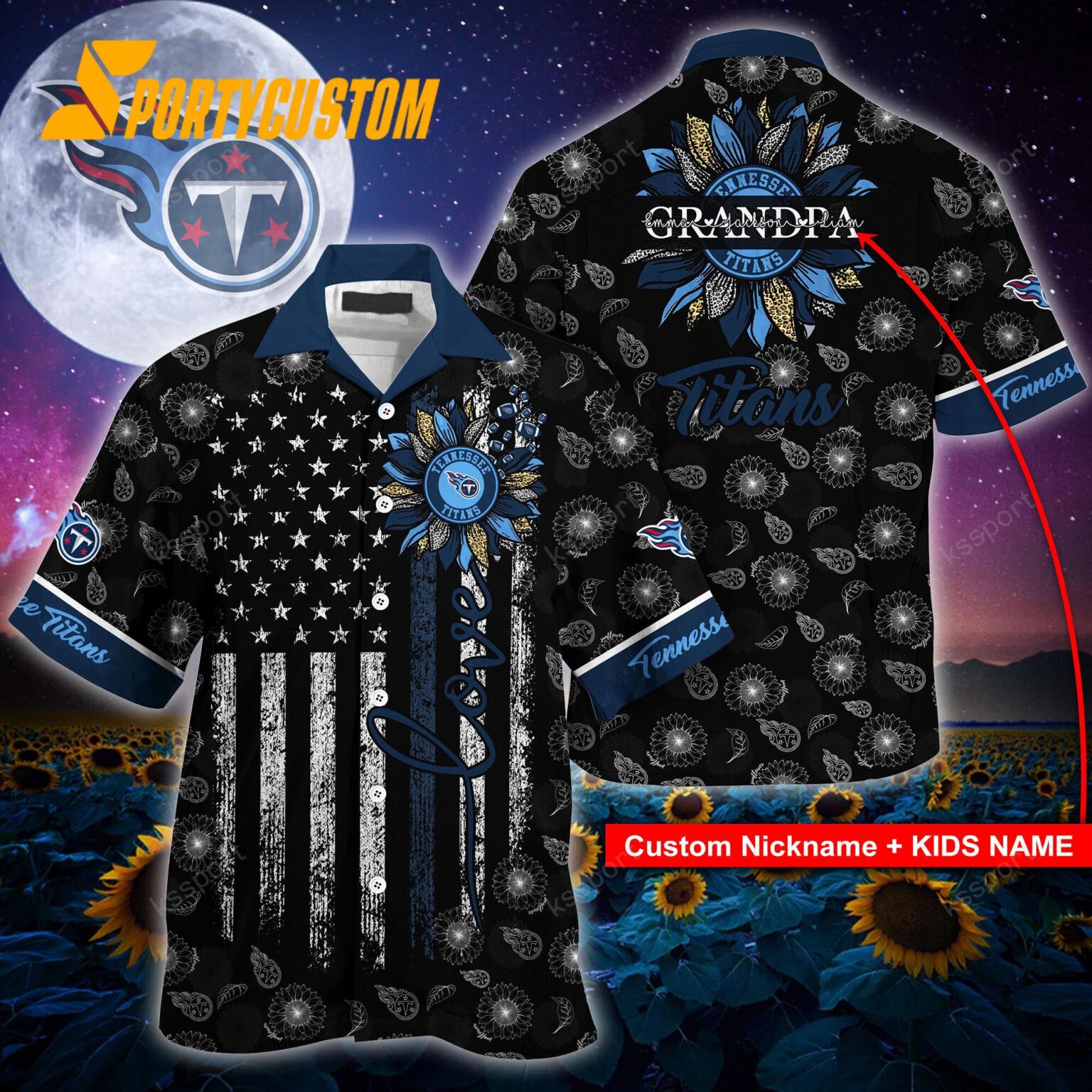 NFL Tennessee Titans Sunflower For Mother Day Father Day Hawaiian Shirt
