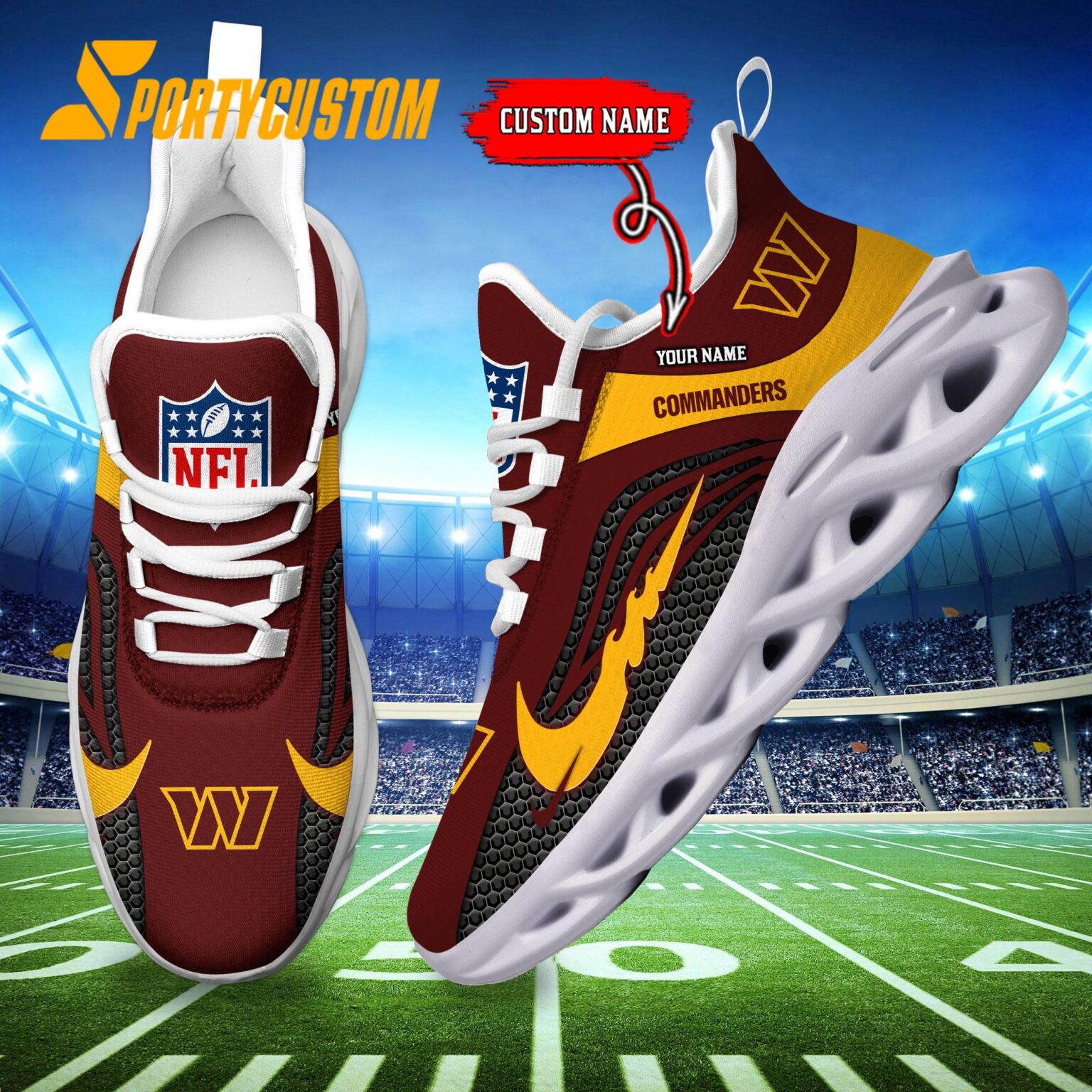 NFL Washington Commanders Football Team New Design Max Soul Shoes Sneaker