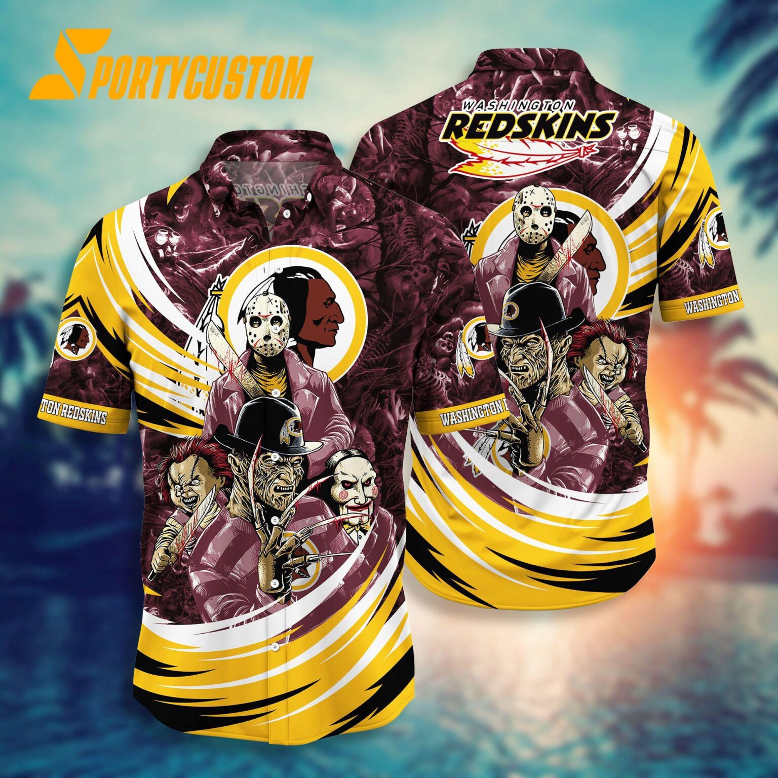 NFL Washington Commanders Halloween Horror Movies Summer Hawaiian Shirts