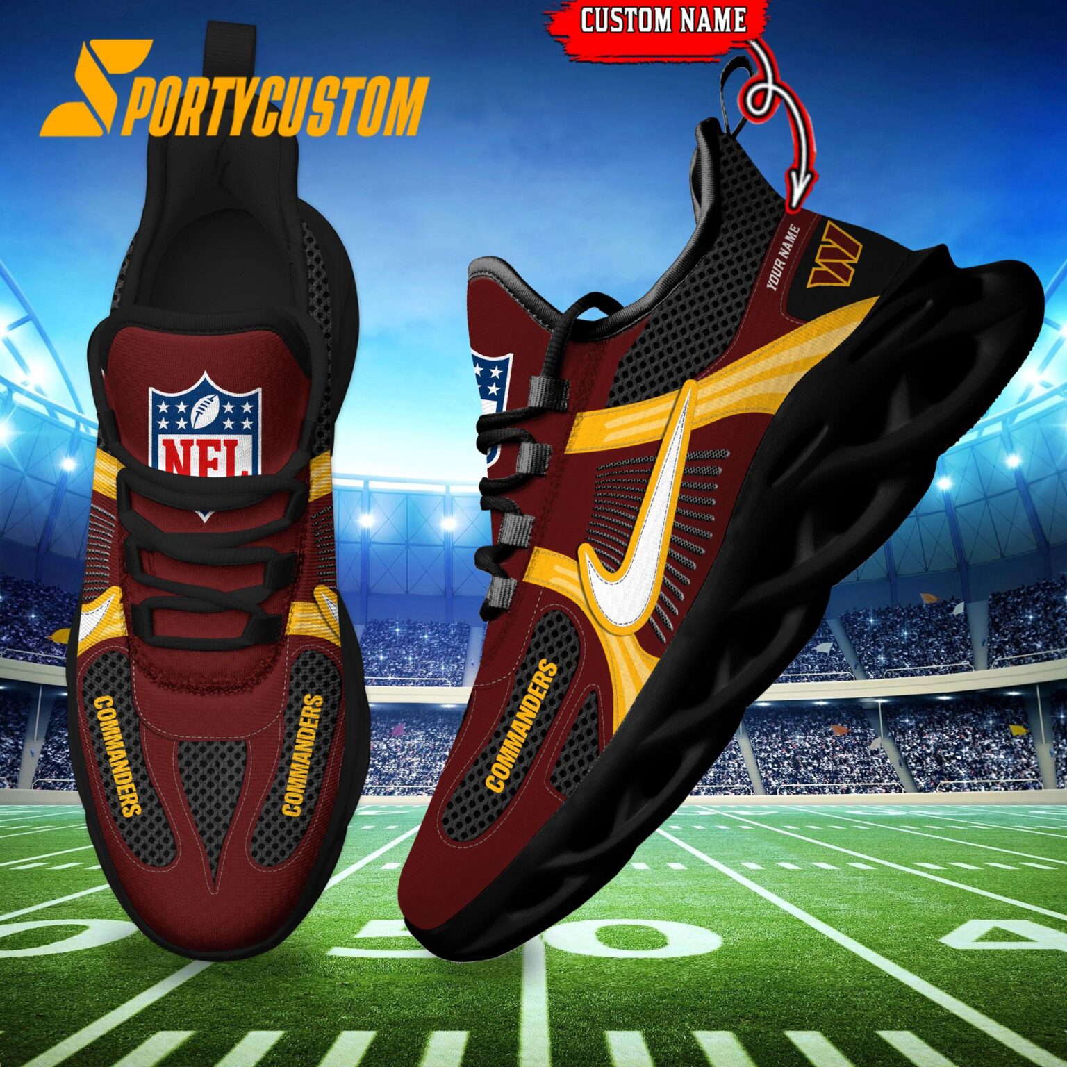 NFL Washington Commanders Logo Football Team New Season Max Soul Shoes