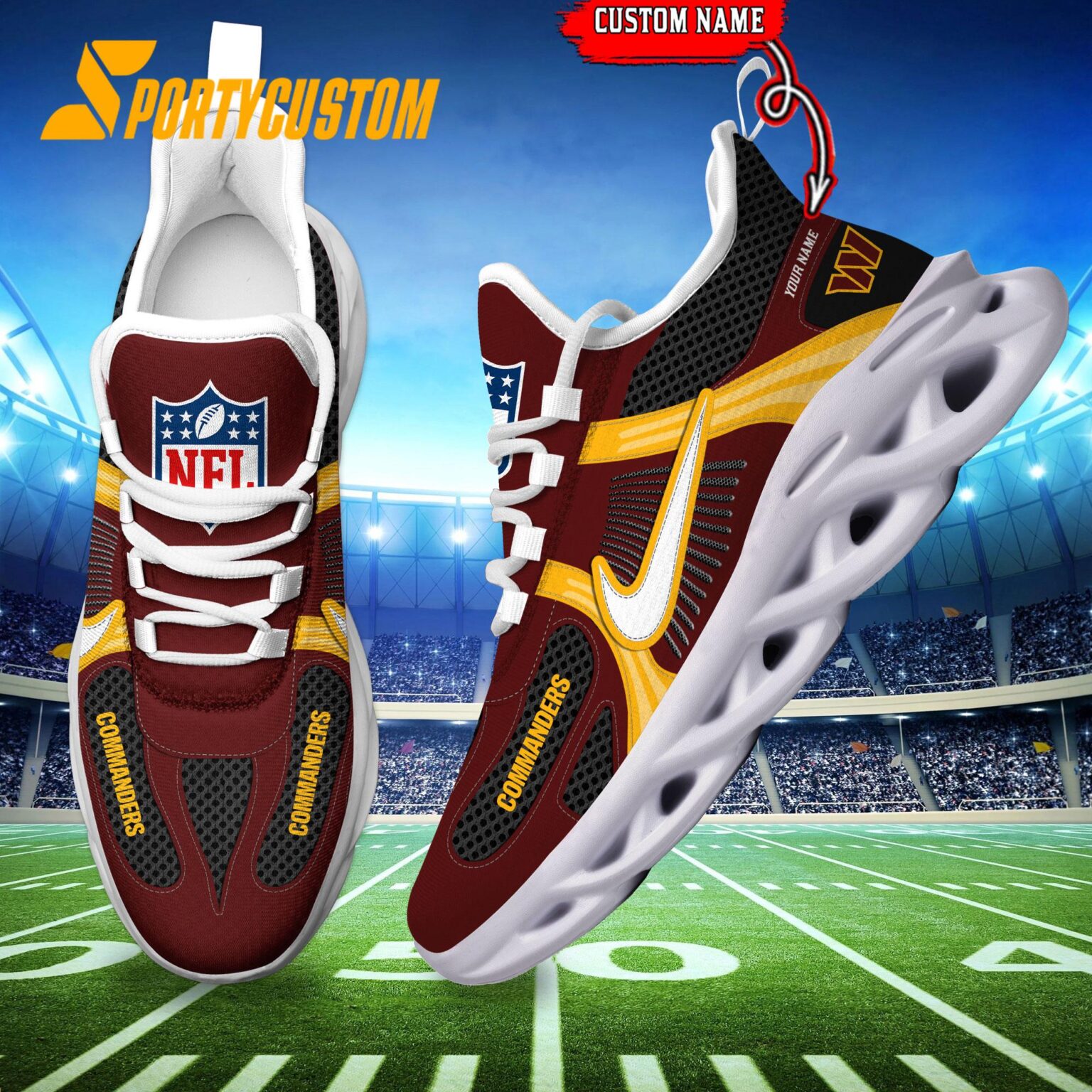NFL Washington Commanders Logo Football Team New Season Max Soul Shoes