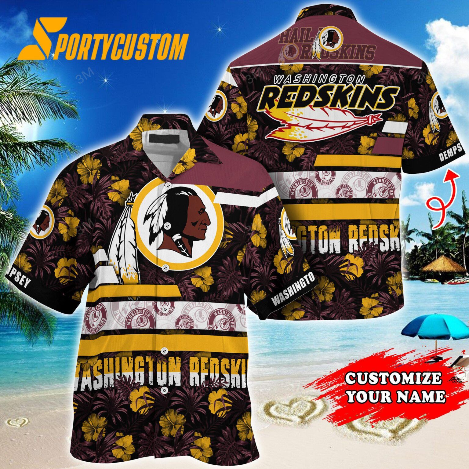 NFL Washington Redskins Flower Summer Limited Hawaiian Shirt
