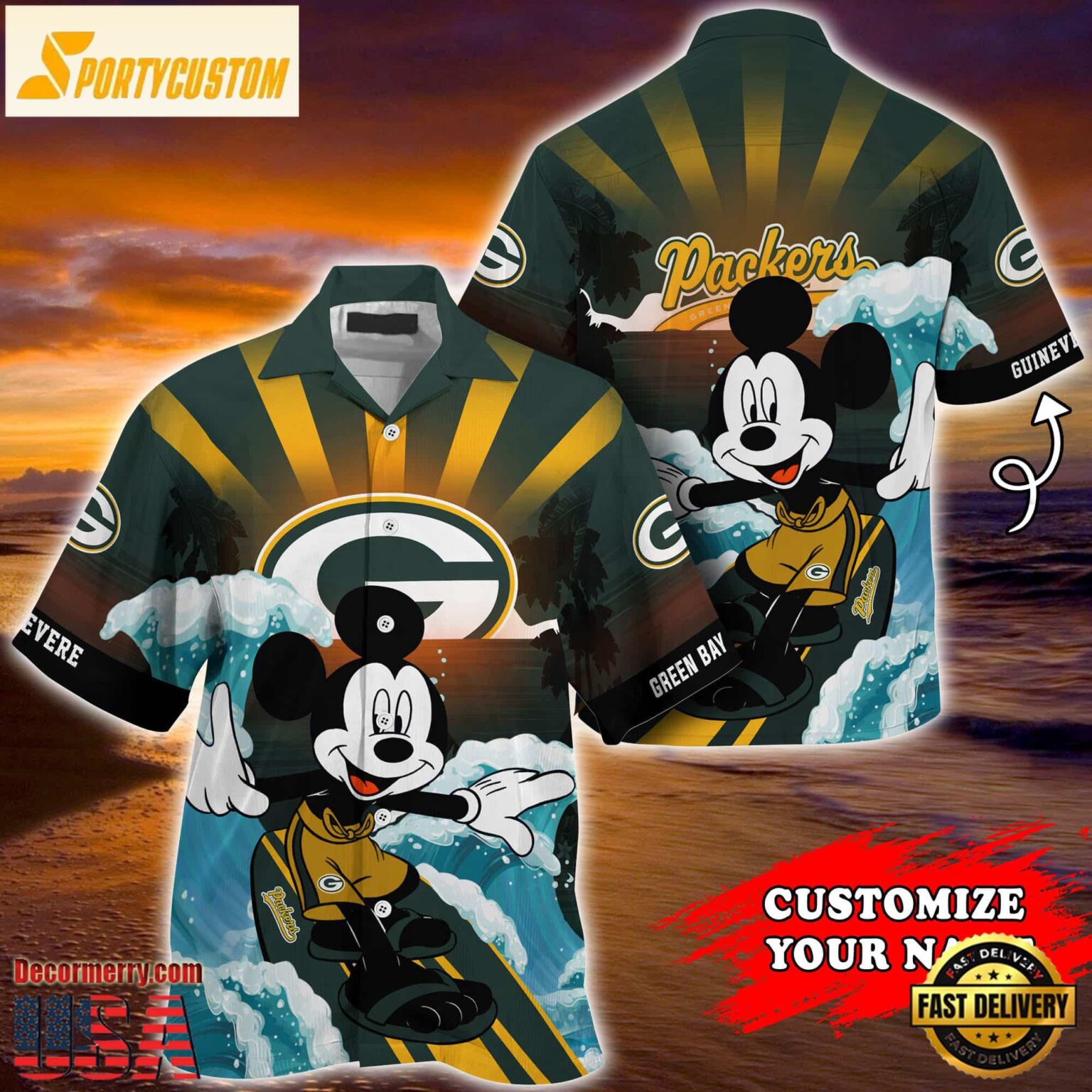 Green Bay Packers Special Mickey Mouse Movies Design Summer Hawaiian Shirt, NFL Aloha Shirt
