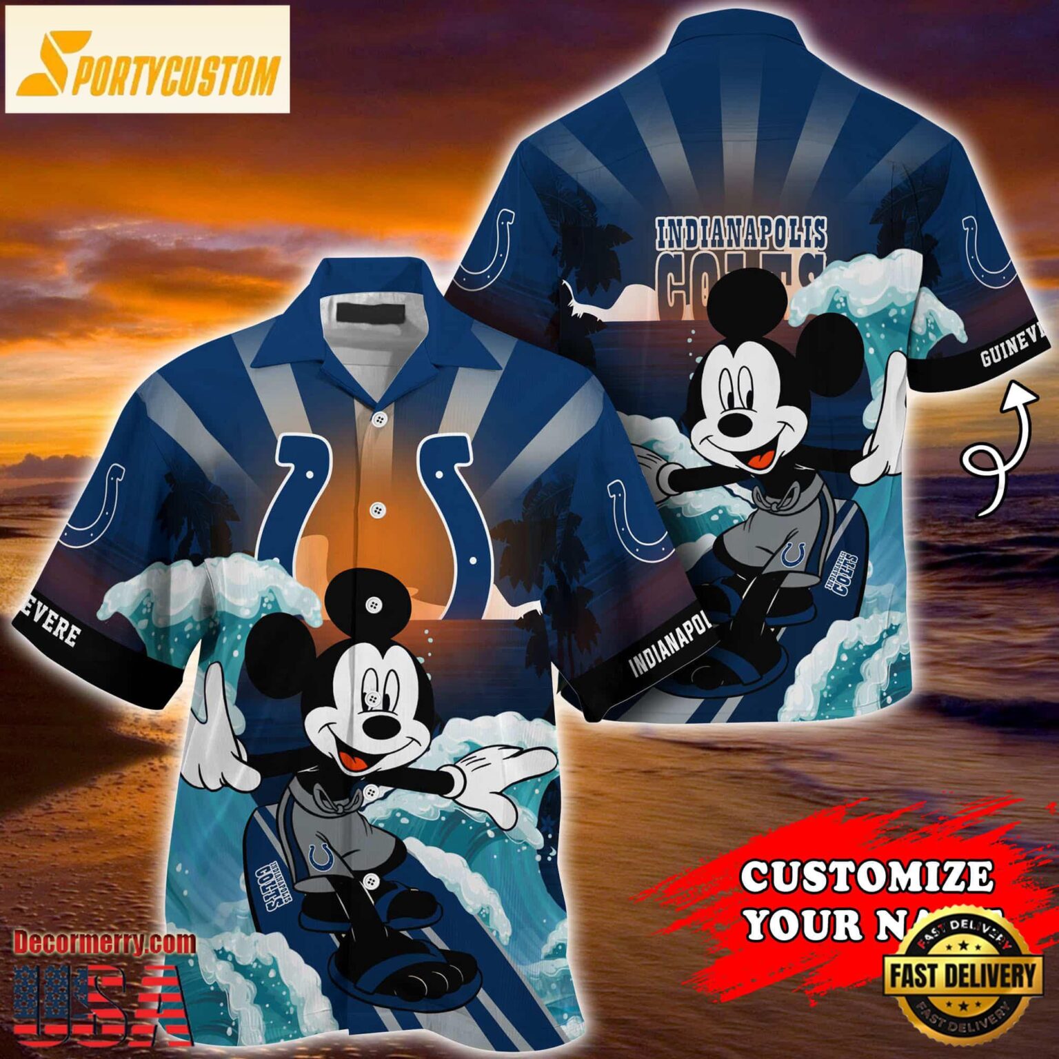 Indianapolis Colts Special Mickey Mouse Movies Design Summer Hawaiian Shirt, NFL Aloha Shirt