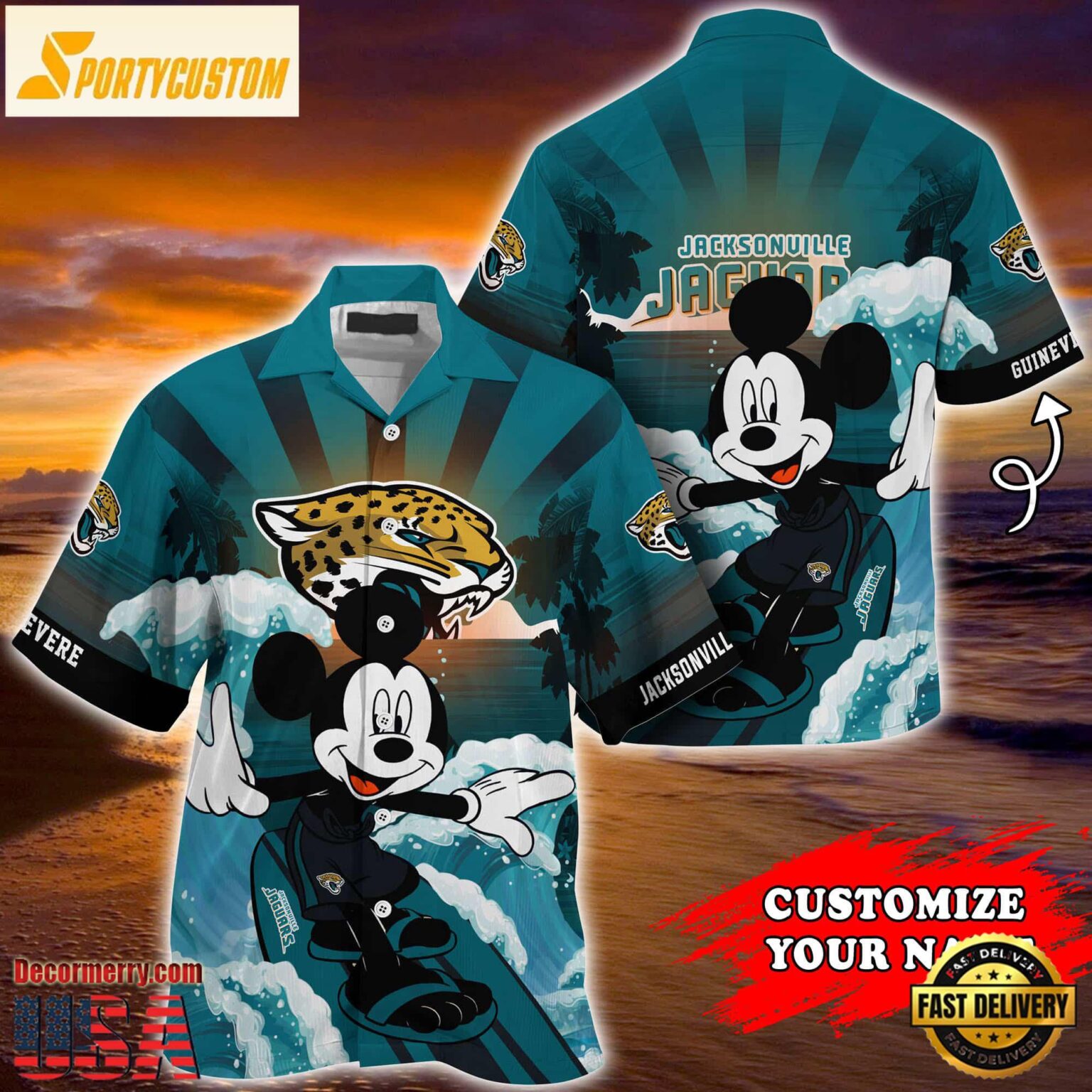 Jacksonville Jaguars Special Mickey Mouse Movies Design Summer Hawaiian Shirt, NFL Aloha Shirt