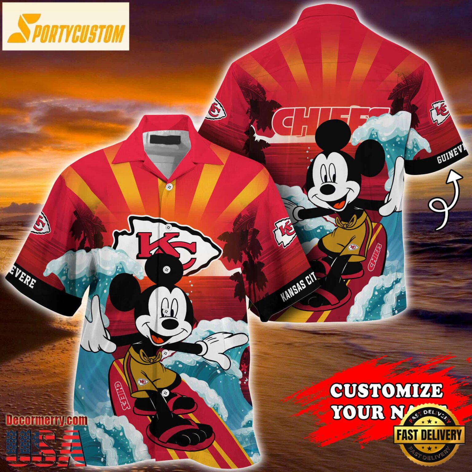 Kansas City Chiefs Special Mickey Mouse Movies Design Summer Hawaiian Shirt, NFL Aloha Shirt