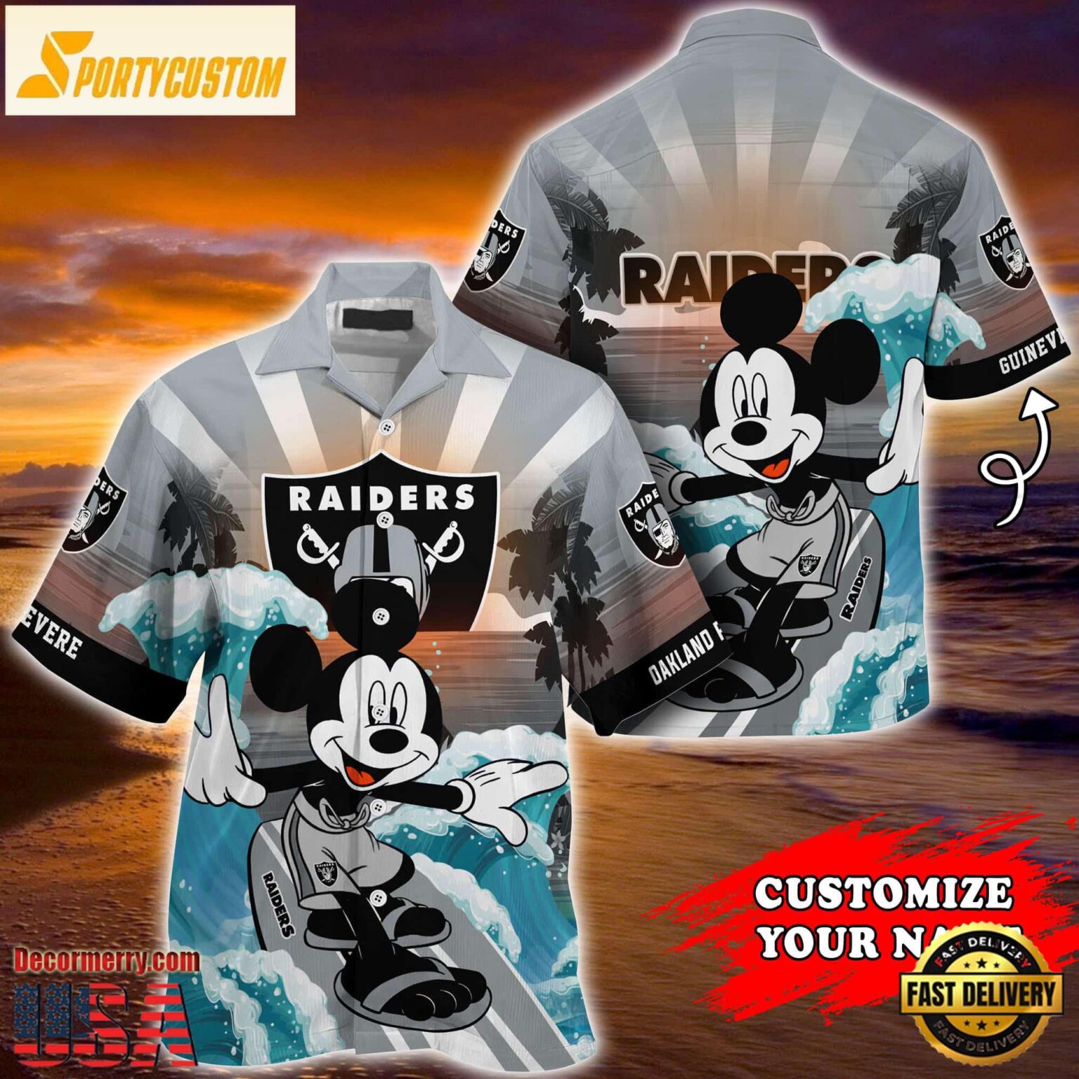 Las Vegas Raiders Special Mickey Mouse Movies Design Summer Hawaiian Shirt, NFL Aloha Shirt