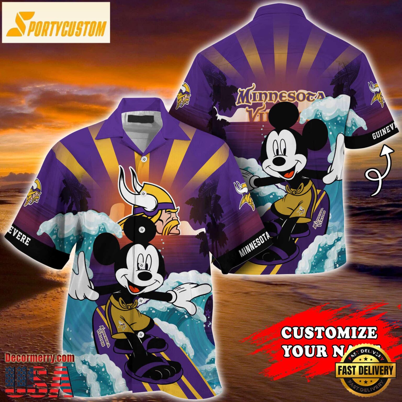 Minnesota Vikings Special Mickey Mouse Movies Design Summer Hawaiian Shirt, NFL Aloha Shirt