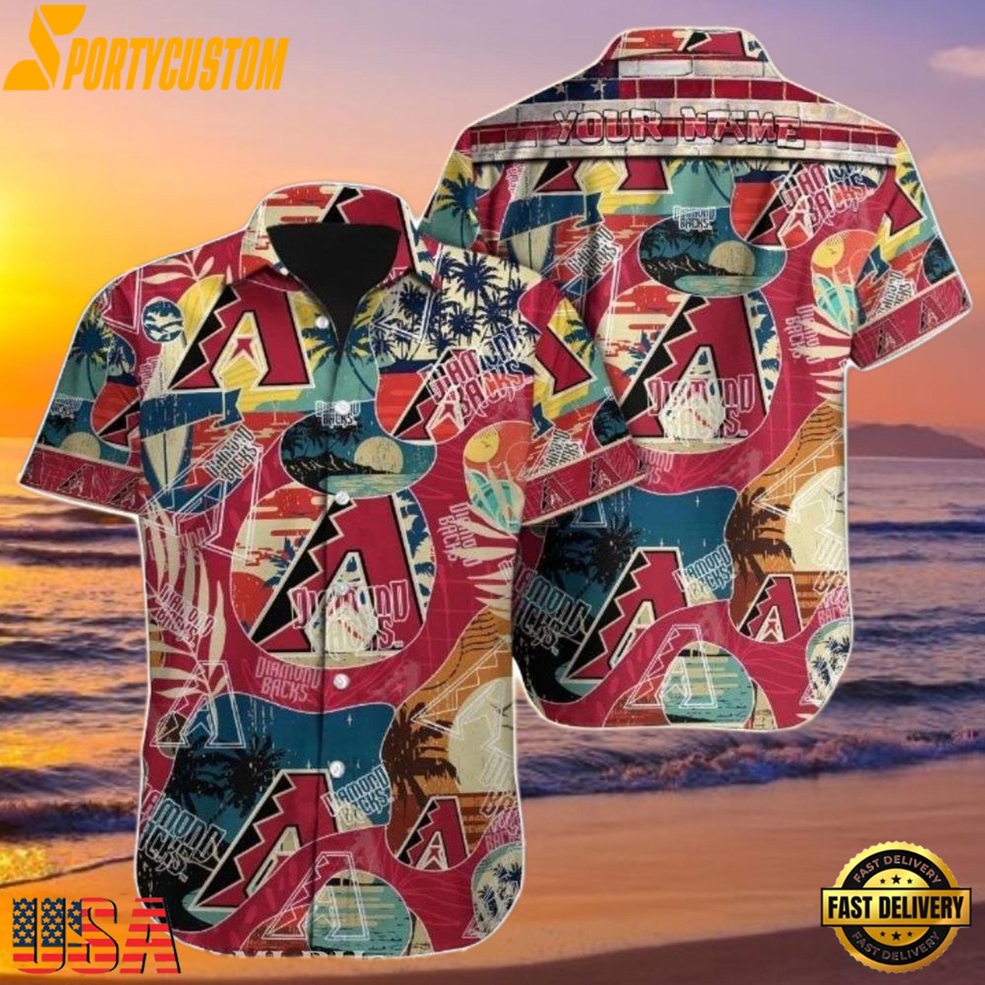 MLB Diamondbacks Collage Fest Tropical Shirt
