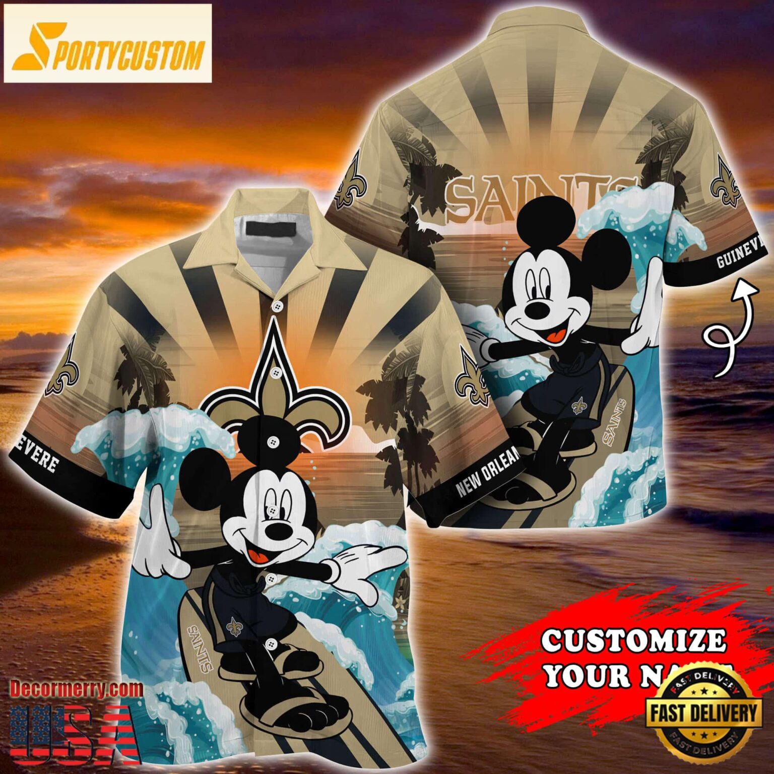 New Orleans Saints Special Mickey Mouse Movies Design Summer Hawaiian Shirt, NFL Aloha Shirt