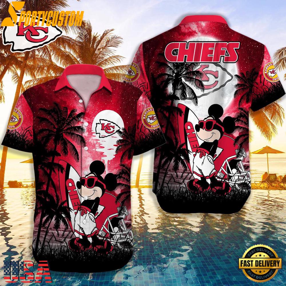 NFL Kansas City Chiefs Mickey Mouse Summer Hawaiian Shirt, Disney Hawaiian Shirt