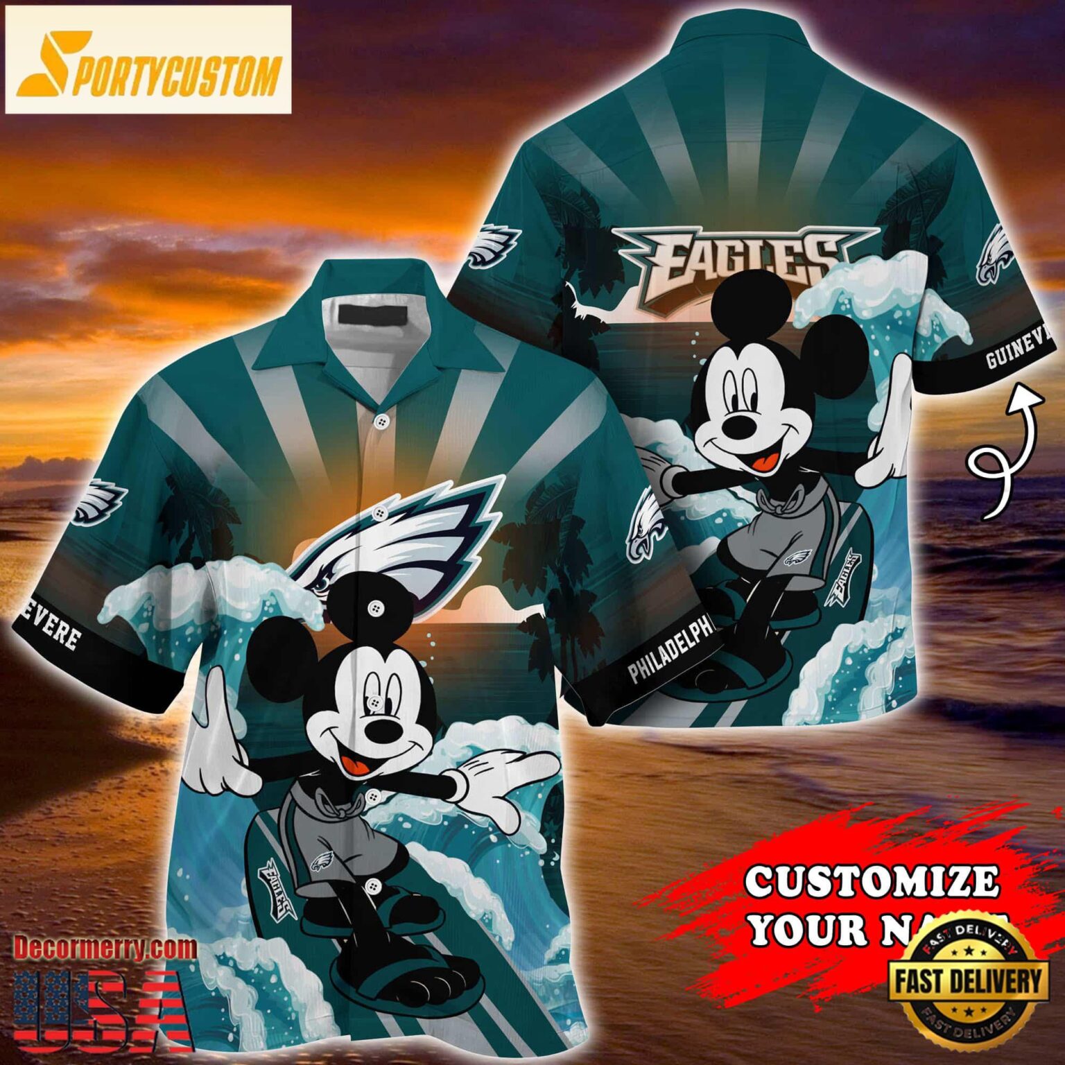 Philadelphia Eagles Special Mickey Mouse Movies Design Summer Hawaiian Shirt, NFL Aloha Shirt