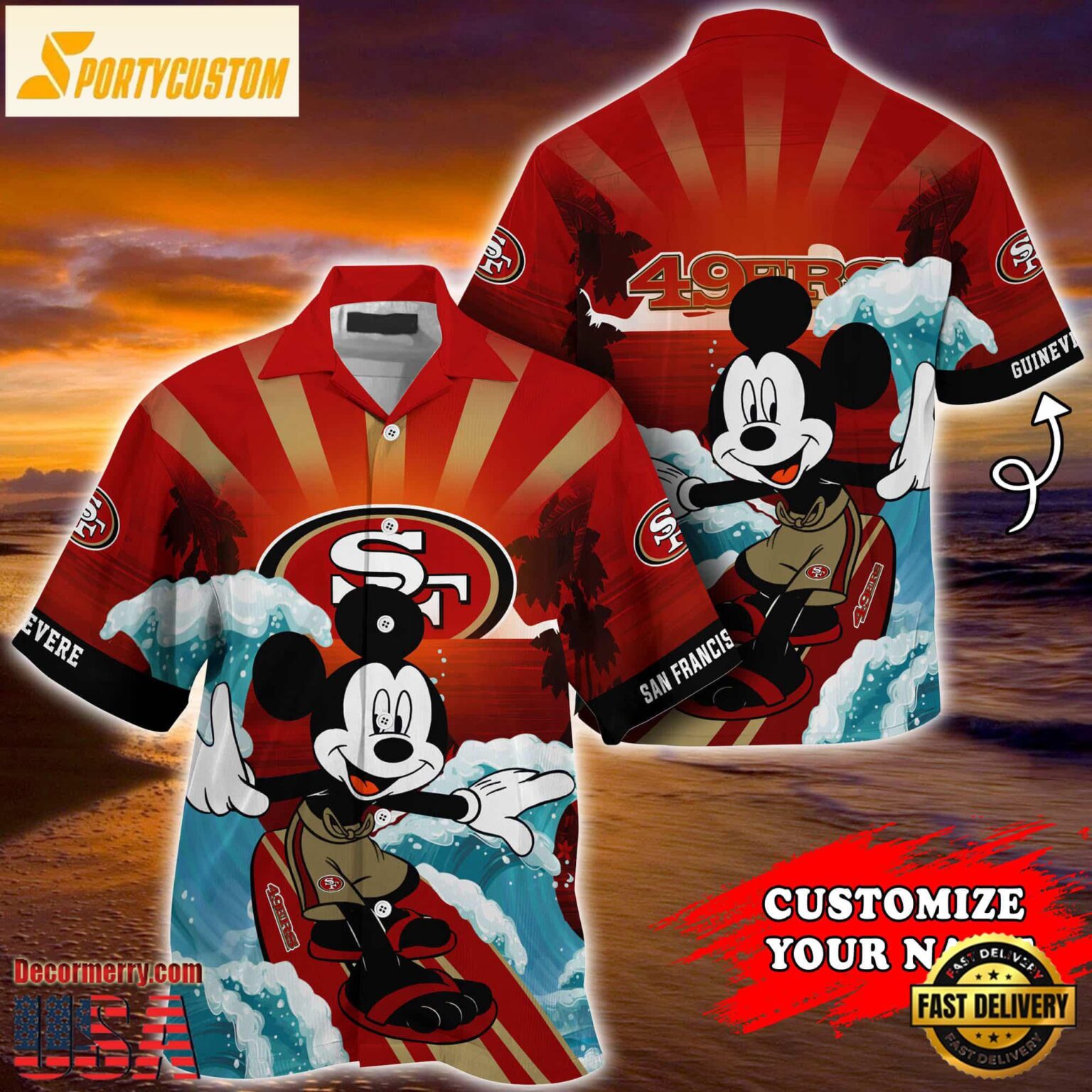 San Francisco 49ers Special Mickey Mouse Movies Design Summer Hawaiian Shirt, NFL Aloha Shirt