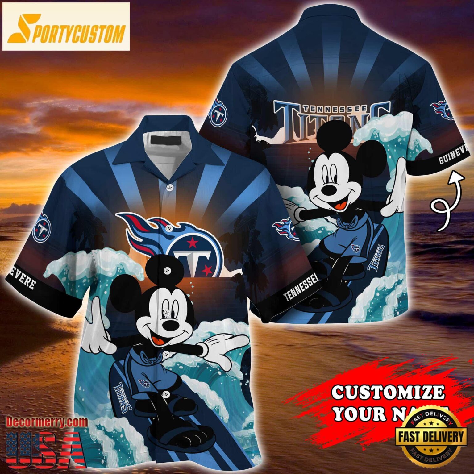 Tennessee Titans Special Mickey Mouse Movies Design Summer Hawaiian Shirt, NFL Aloha Shirt
