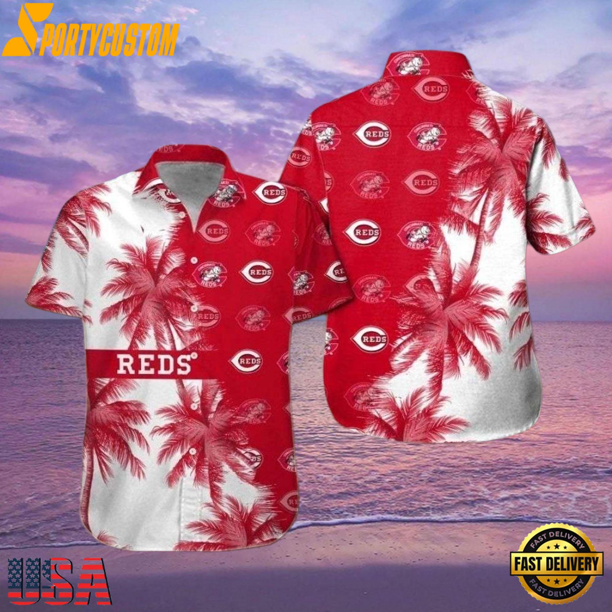 MLB Red Hot Palms Cincinnati Reds Hot Summer Aloha Shirt Summer Vibes