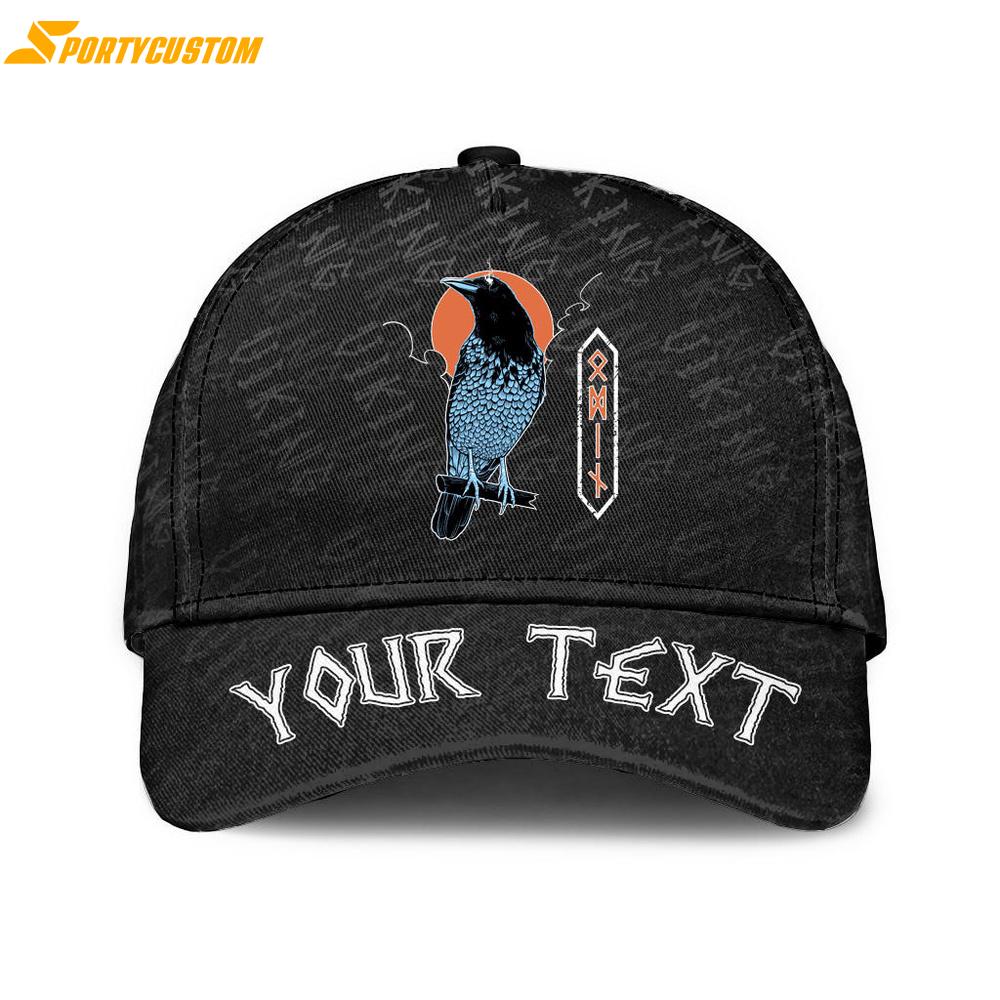 Custom Name Black Raven Classic Baseball Cap