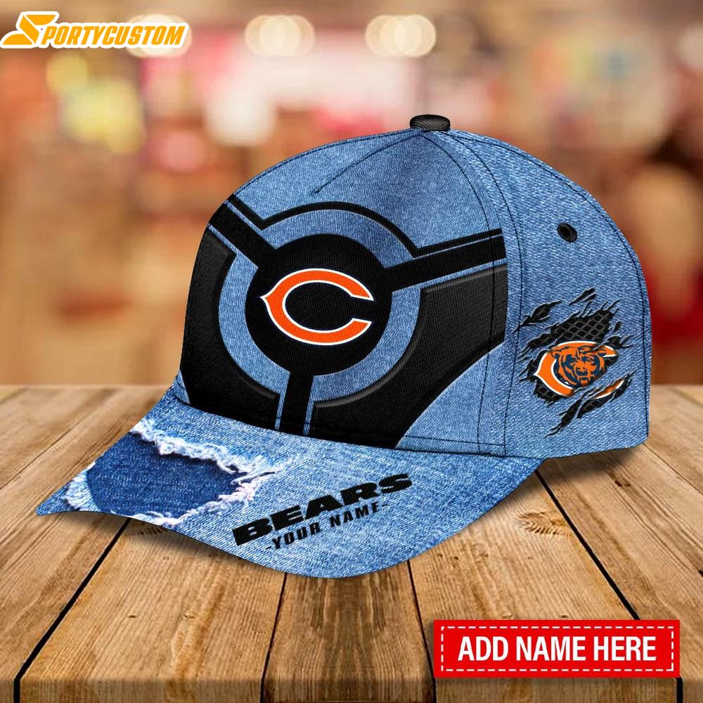 Custom Name Chicago Bears Pattern Classic Baseball Cap