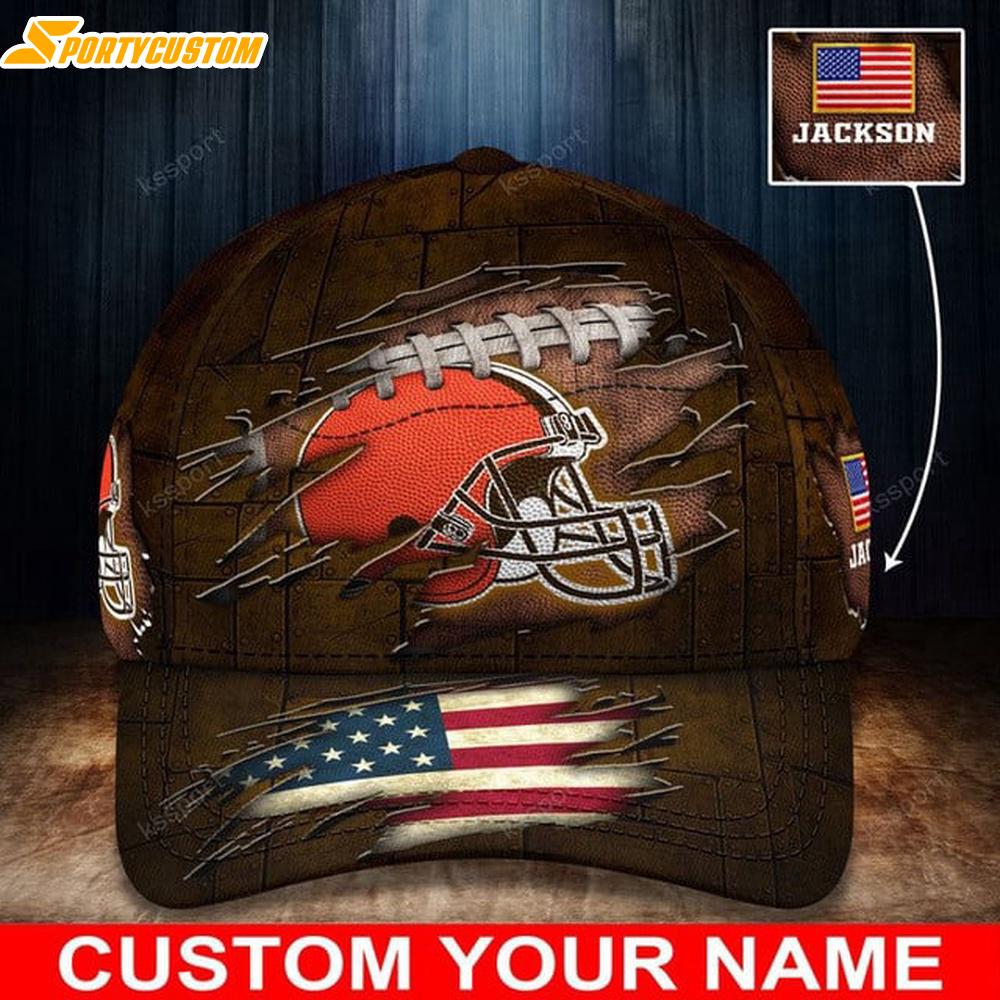 Custom Name Cleveland Browns Football Classic Baseball Cap