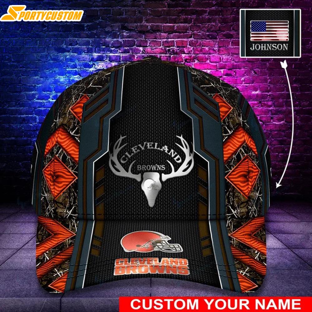 Custom Name Cleveland Browns Hunting Classic Baseball Cap