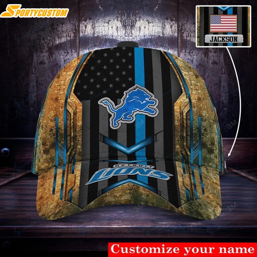 Custom Name Detroit Lions Classic Baseball Cap