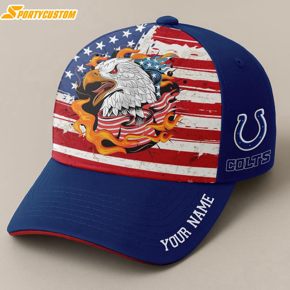 Custom Name Indianapolis Colts Independence Day Baseball Cap