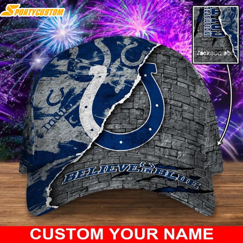 Custom Name Indianapolis Colts Logo Classic Baseball Cap