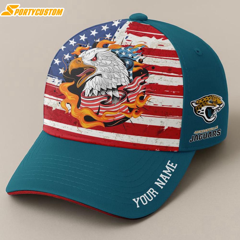 Custom Name Jacksonville Jaguars Independence Day Baseball Cap
