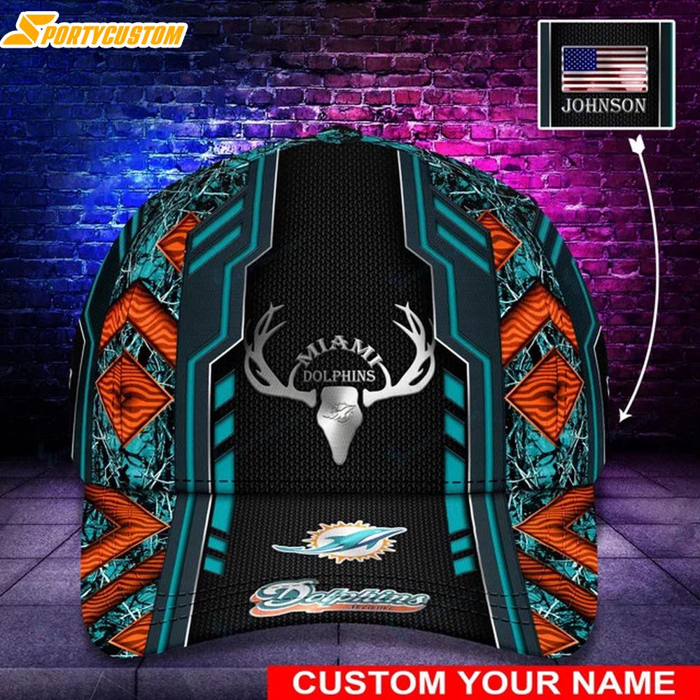 Custom Name Miami Dolphins Team Classic Baseball Cap