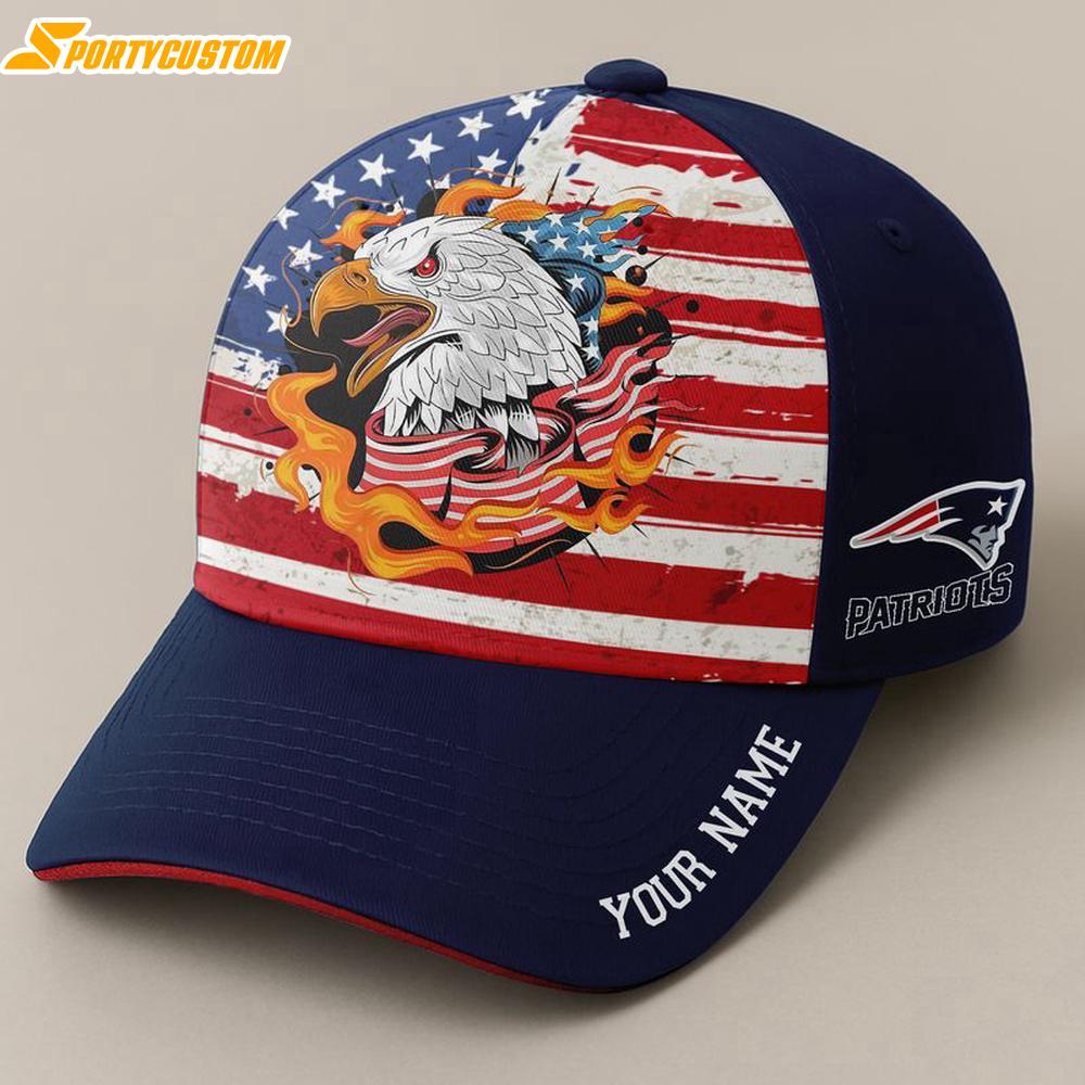 Custom Name New England Patriots Independence Day Baseball Cap