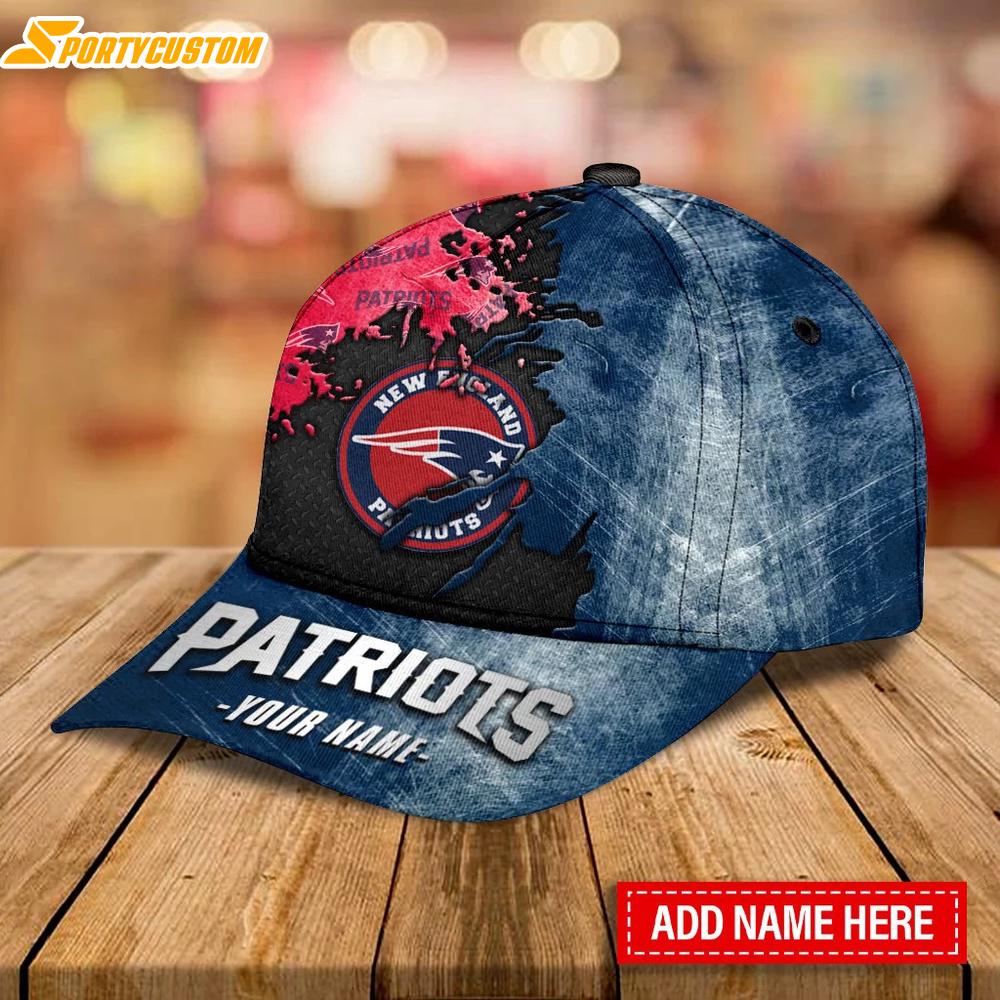 Custom Name New England Patriots Logo Team Classic Baseball Cap
