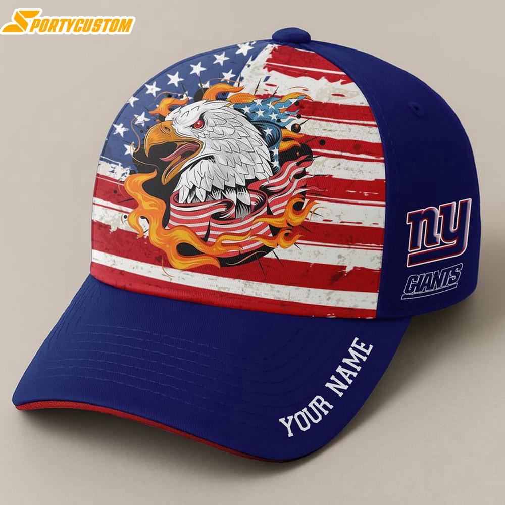 Custom Name New York Giants Independence Day Baseball Cap