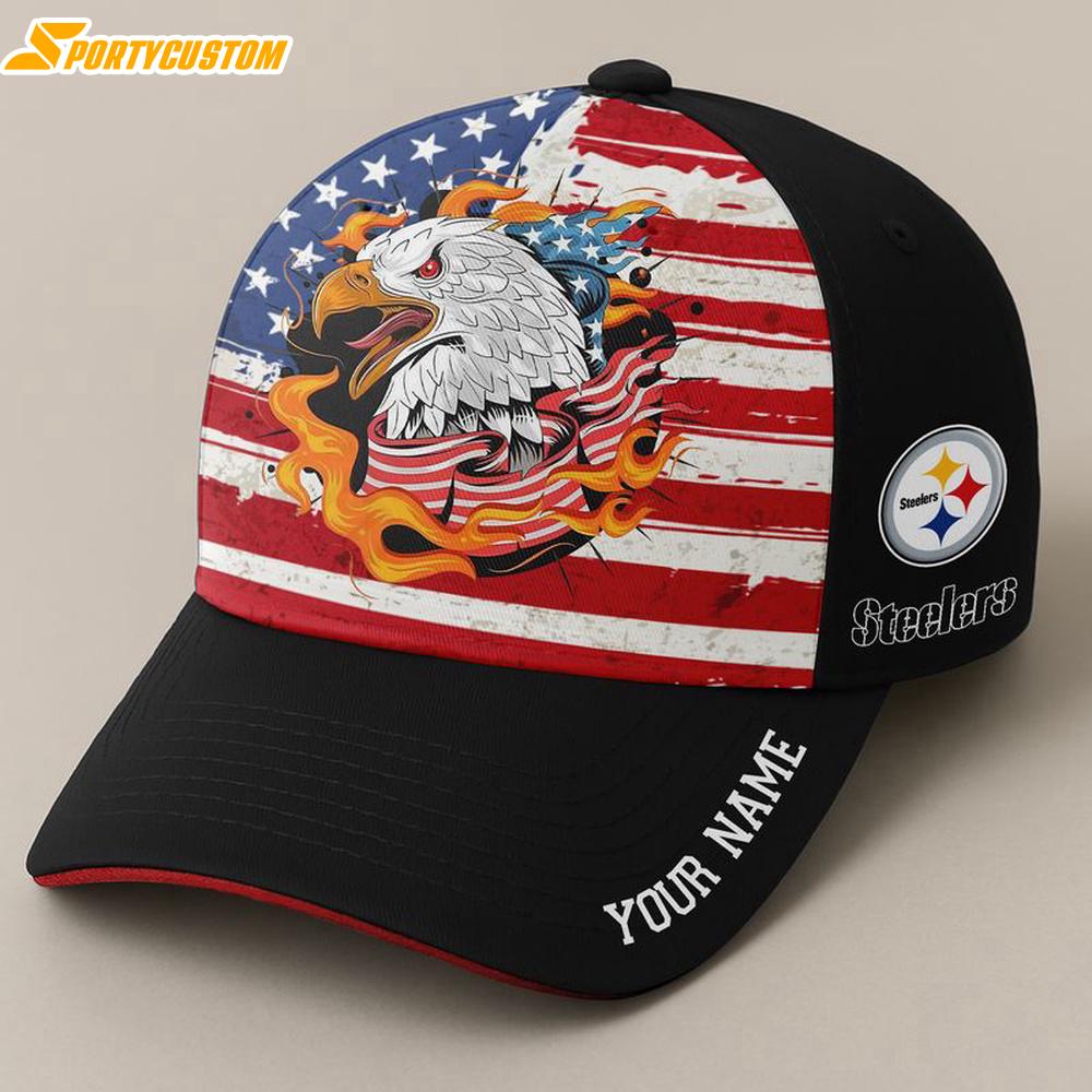 Custom Name Pittsburgh Steelers Independence Day Baseball Cap