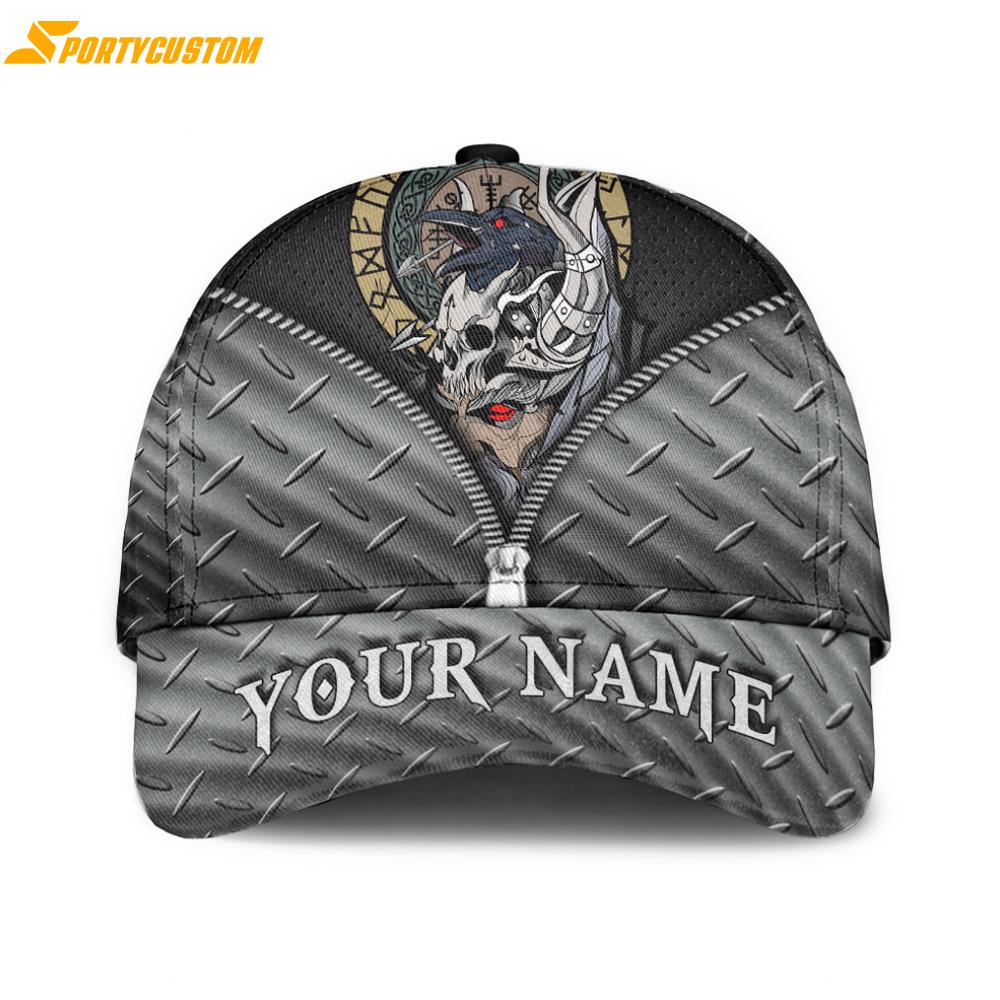 Custom Name Viking Special Odin and Raven Classic Baseball Cap