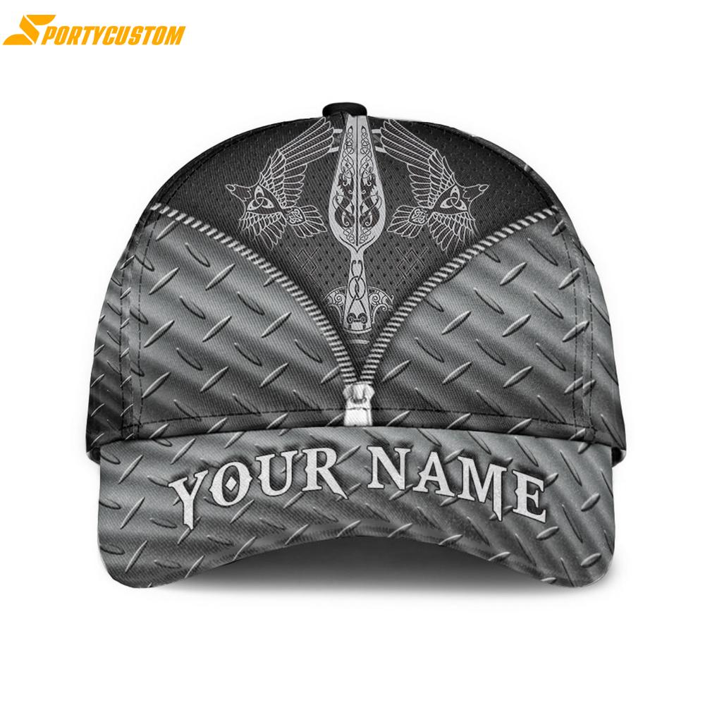 Custom Name Viking The Spear Of The God Odin Gungnir Two Ravens Classic Baseball Cap
