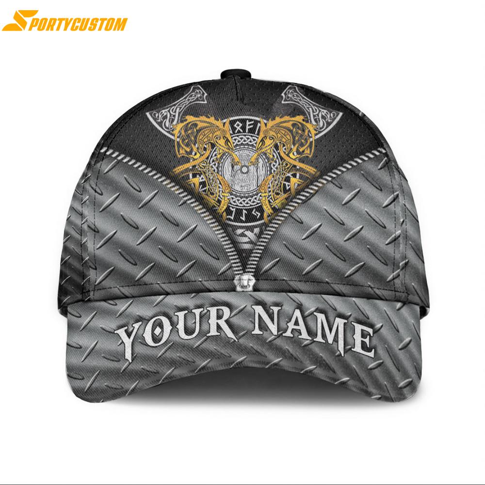 Custom Name Viking Viking Celtic Dragon Shield Classic Baseball Cap