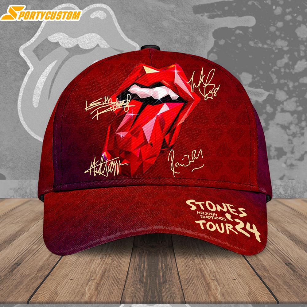 The Rolling Stones Music Signature Baseball Cap Print For Fans