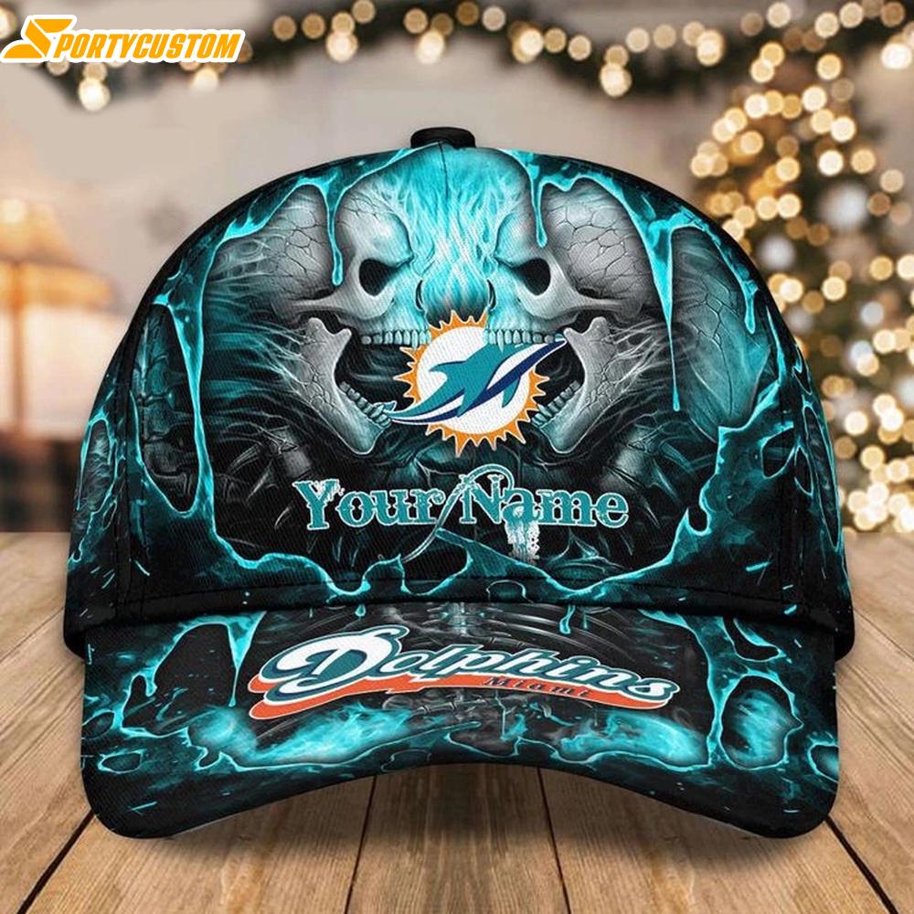 Custom Name Miami Dolphins Baseball Caps
