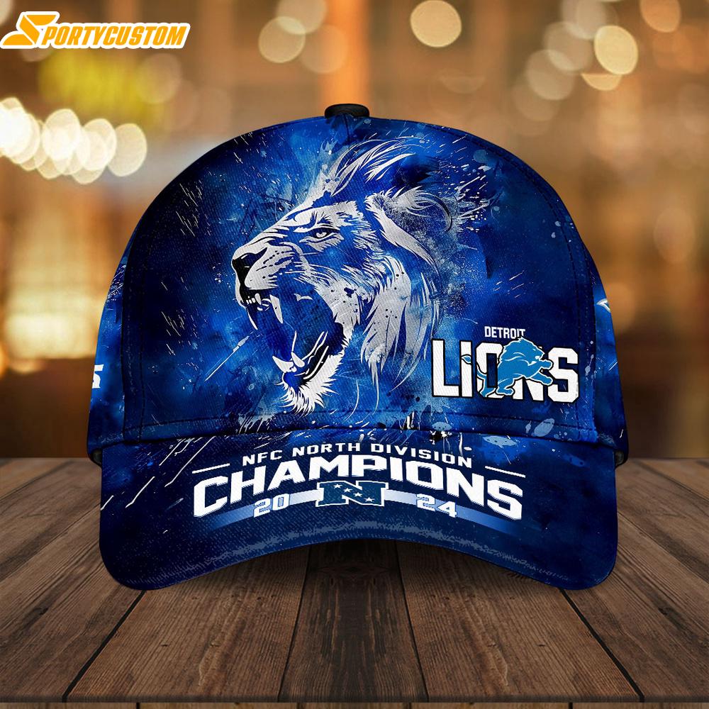 Detroit Lions NFL Champions Pattern Baseball Caps