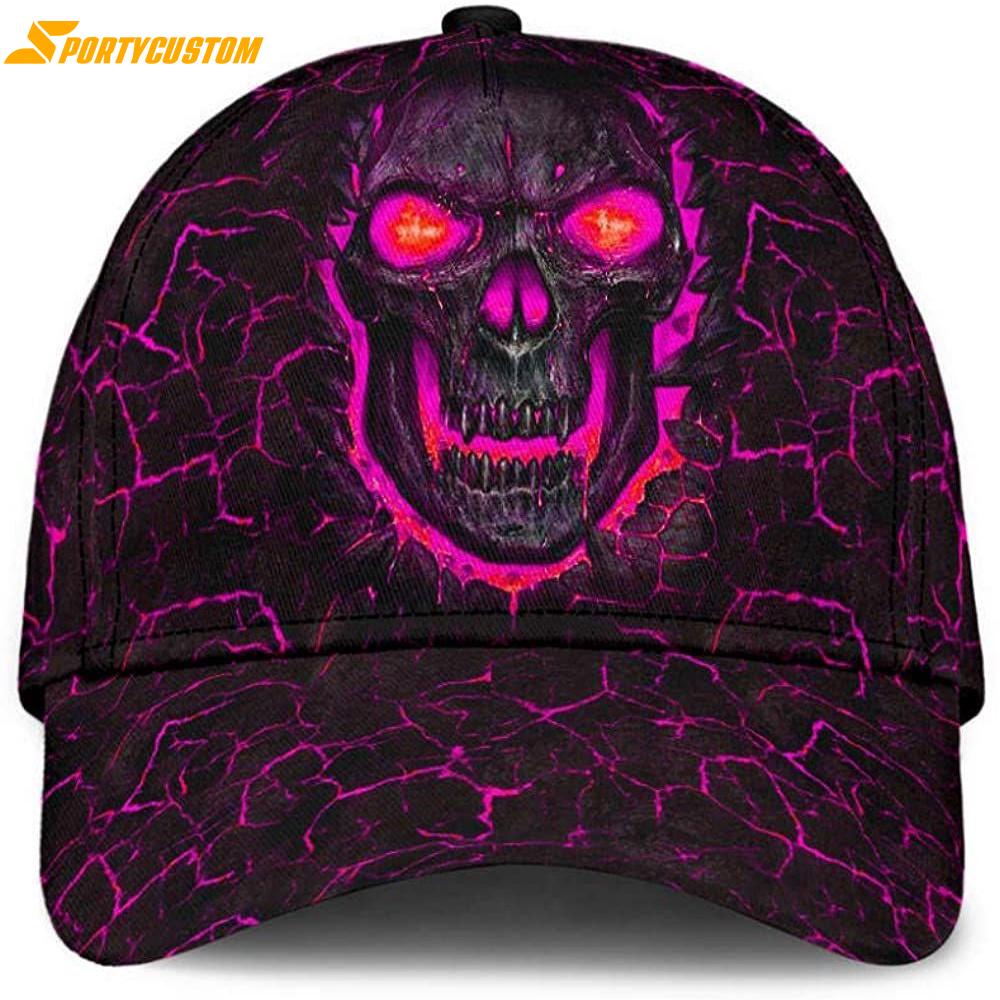 Skull Fire Purple Classic Baseball Cap