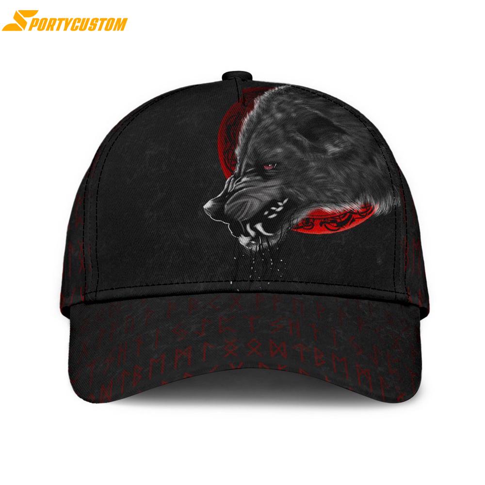 Wolf And Blood Moon Classic Baseball Cap
