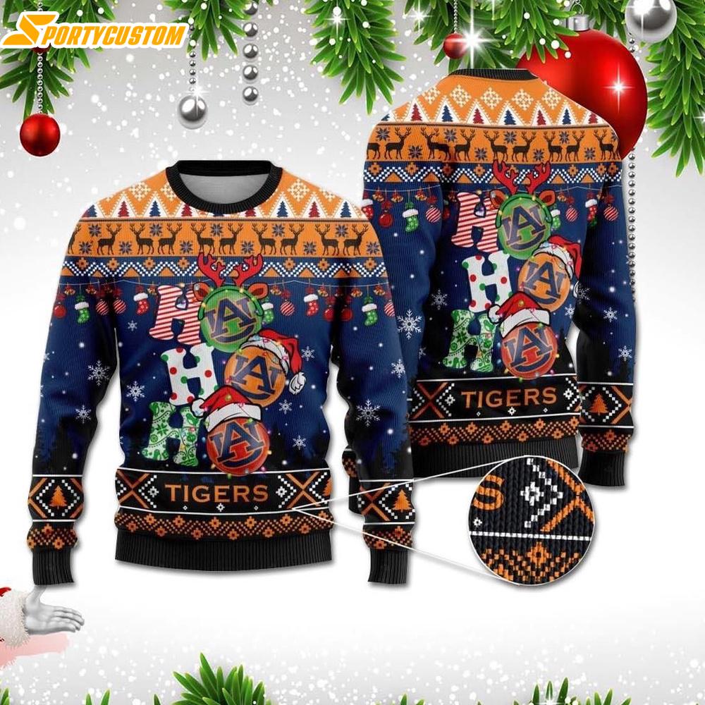 Auburn Tigers Ho Ho Ho Christmas Ugly Sweater