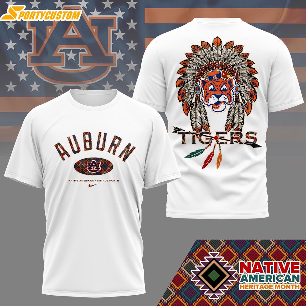 Auburn Tigers NCAA Native American 3D T-Shirt