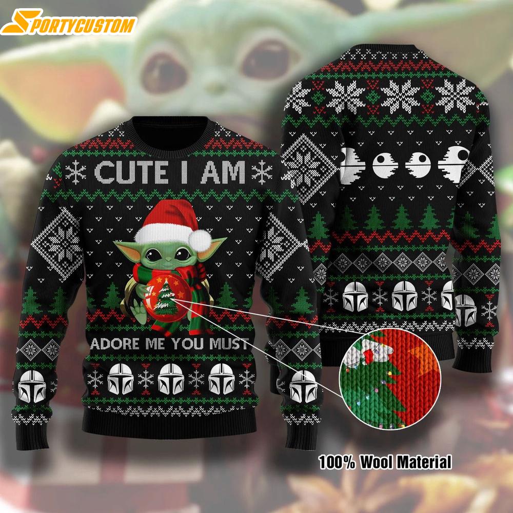 Baby Yoda Santa Christmas Ugly Sweater