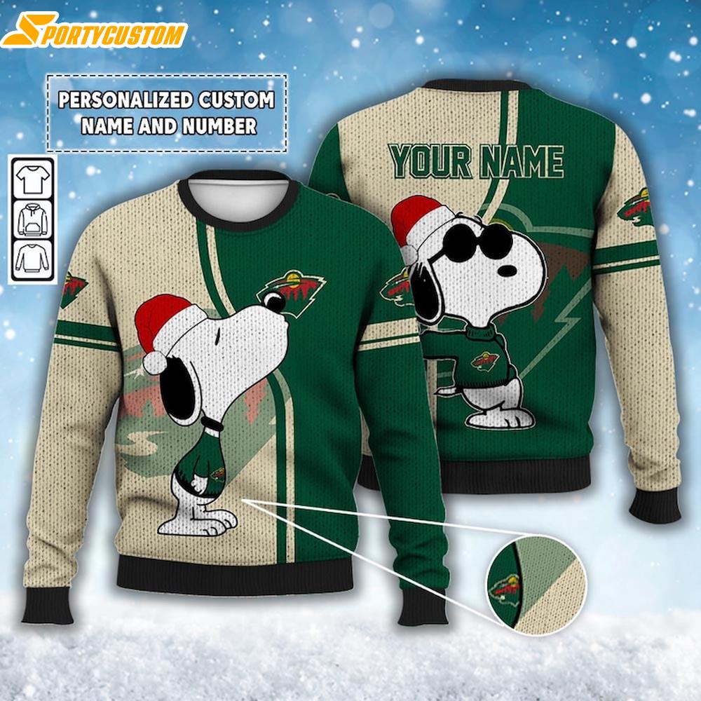 Custom Minnesota Wild Walking Abbey Road Ugly Christmas Sweater