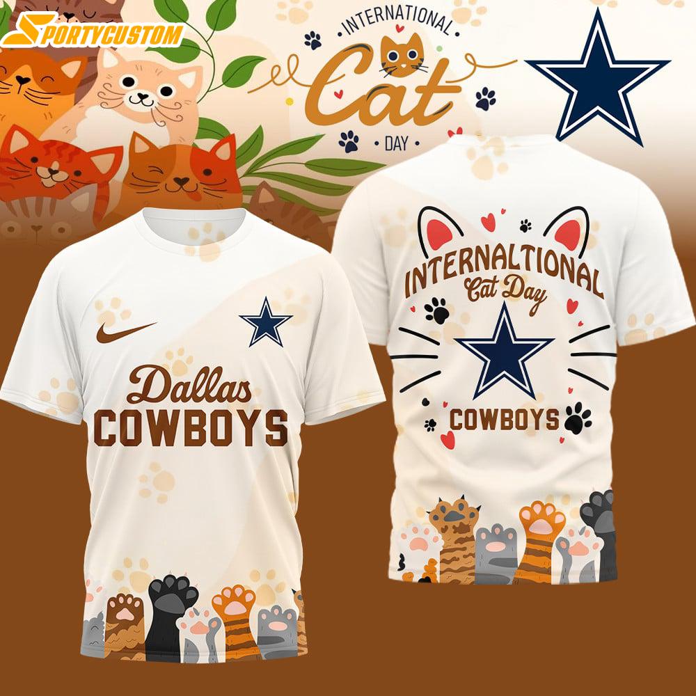 Dallas Cowboys NFL International Cat Day 3D T-Shirt
