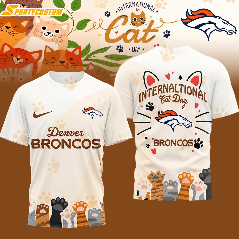 Denver Broncos NFL International Cat Day 3D T-Shirt