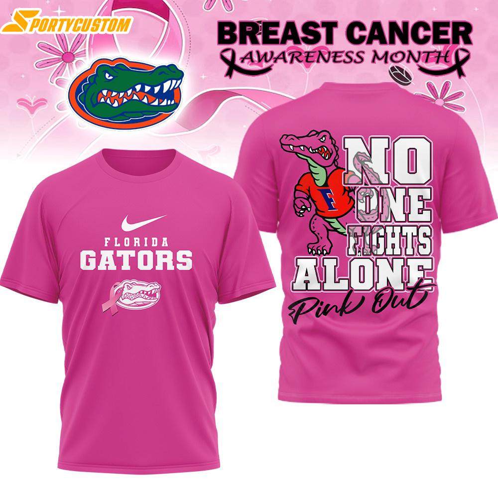 Florida Gators NCAA Breast Cancer October All Over Print T-Shirt