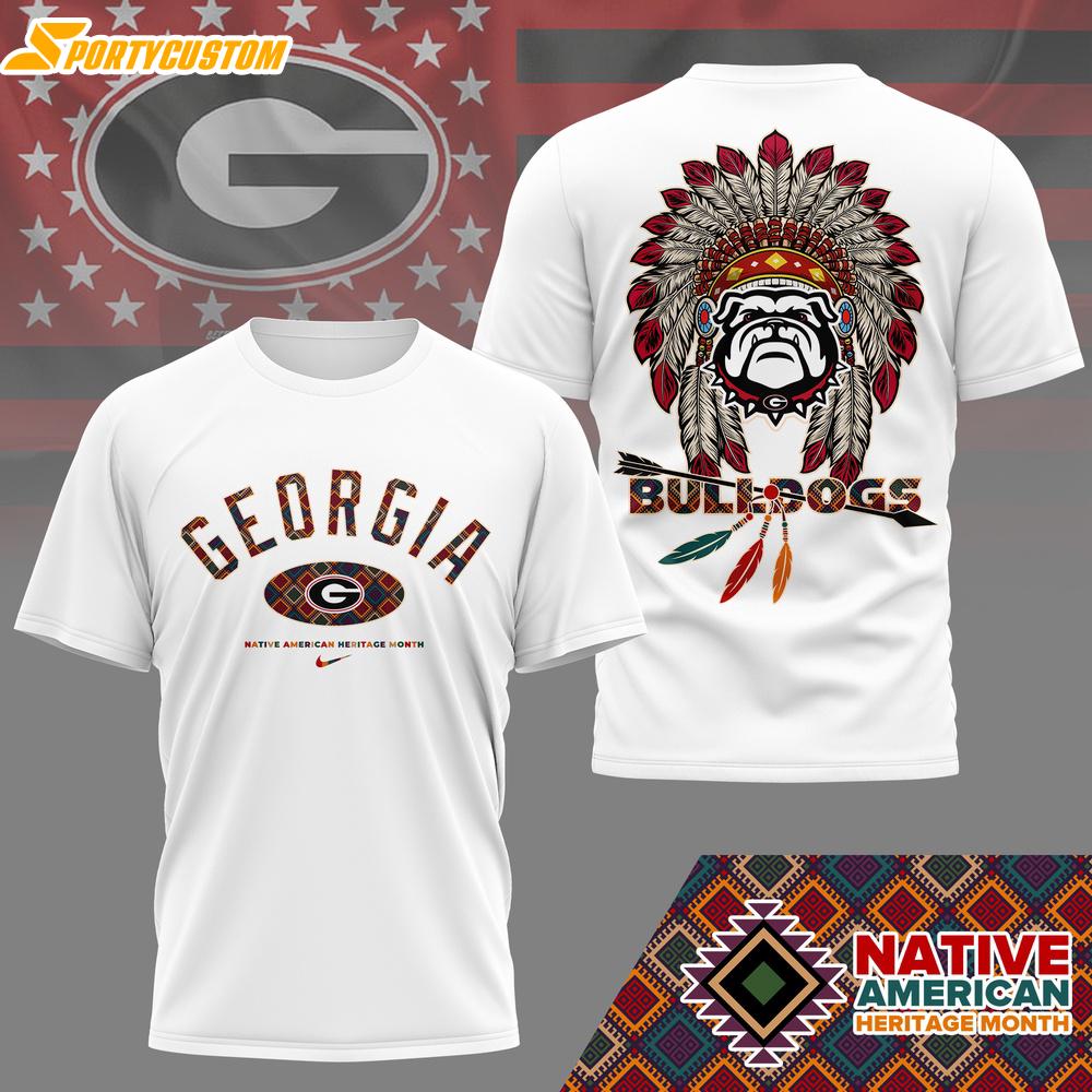 Georgia Bulldogs NCAA Native American 3D T-Shirt